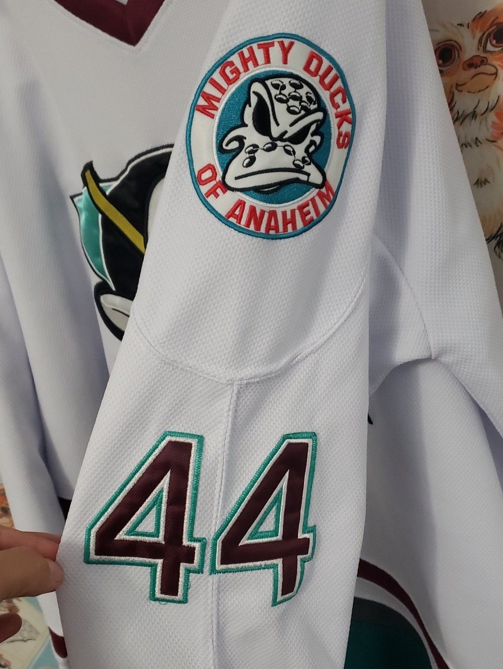 Anaheim Mighty Ducks #44 Fulton Reed White Teal Burgundy Hockey Jersey XXXL - Picture 4 of 6